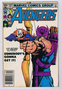 Avengers #223 ORIGINAL Vintage 1982 Marvel Comics 3rd Taskmaster Hawkeye Cover