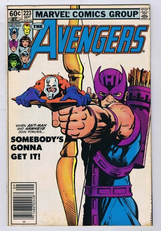 Avengers #223 ORIGINAL Vintage 1982 Marvel Comics 3rd Taskmaster Hawkeye Cover 