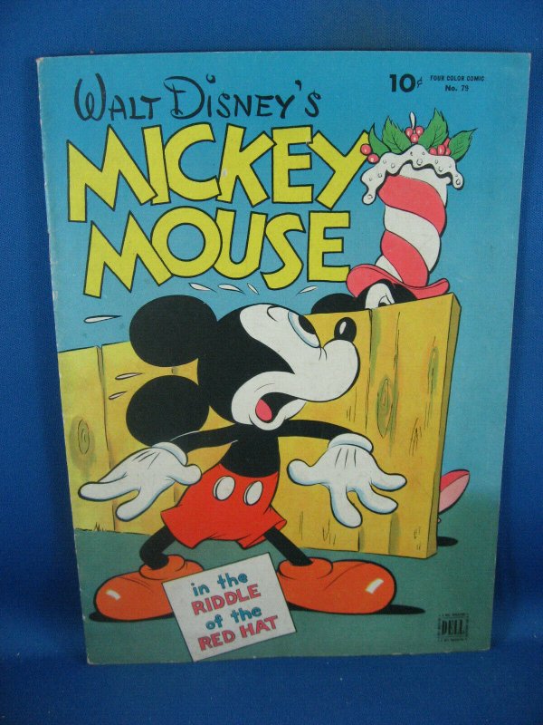 FOUR COLOR 79 MICKEY MOUSE VF BARKS SCARCE RIDDLE OF THE RED HAT 1945