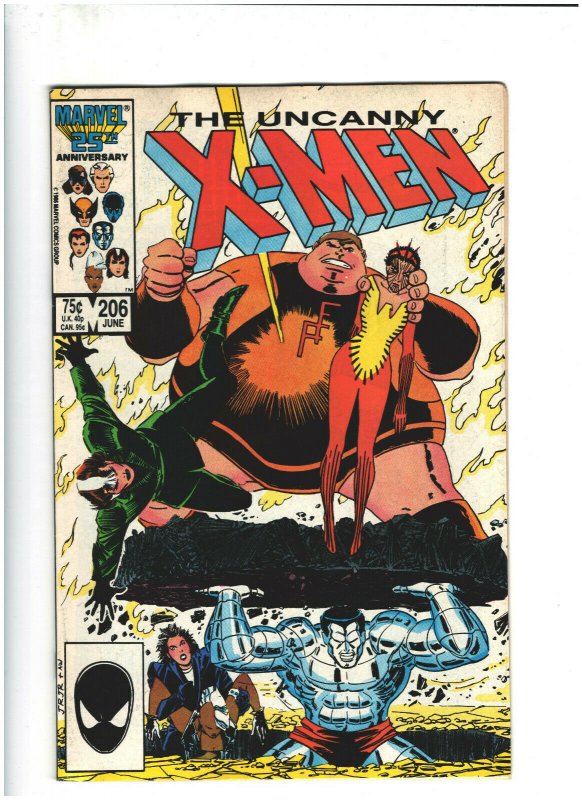Uncanny X-Men #206 VF- 7.5 Marvel Comics 1986 Wolverine vs. Freedom Force