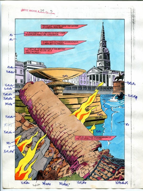 Justice Machine #24 Page #5 1988 Original Color Guide