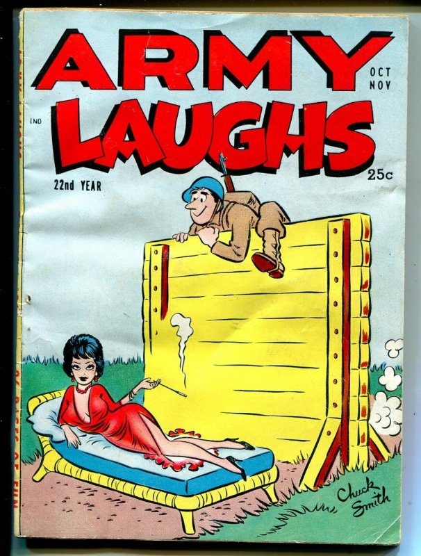 Army Laughs 10/1961-military cartoons, jokes, comic strips-Oriental cover-VG/FN