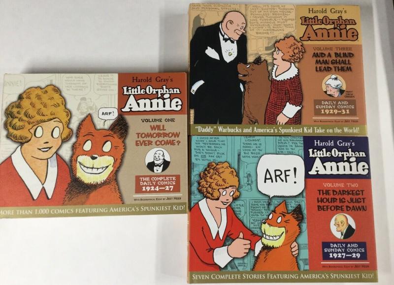 Harld Gray Little Orphan Annie Hardcover Volume 1 2 3 1924-1931 Dailies B18 Nm