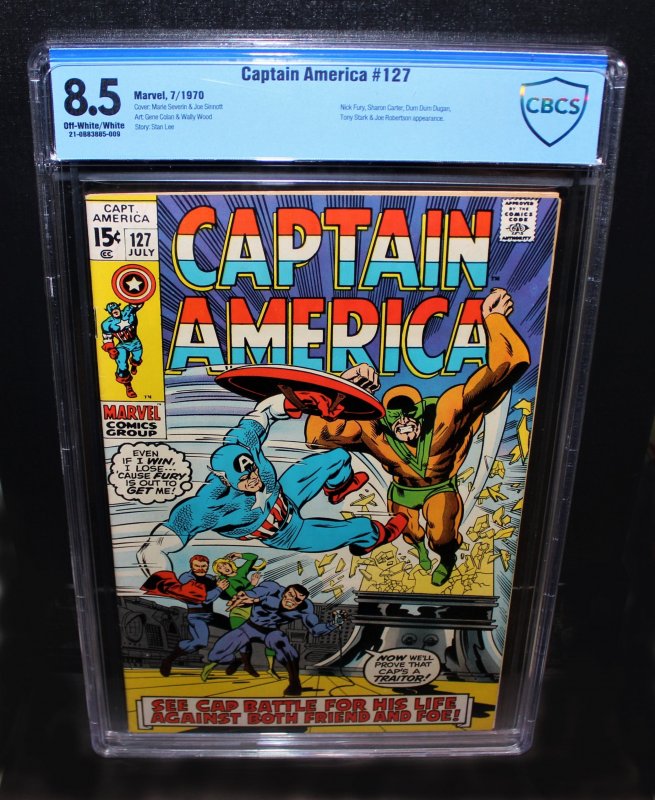 Captain America #127 /  CBCS 8.5 VFN+ /  Nick Fury /  July 1970