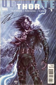 ULTIMATE THOR #1 (2011) MIKE CHOI VARIANT SIGNED JONATHAN HICKMAN W/COA NM.