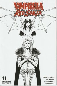 Vampirella Red Sonja #11 Cover G 10-Copy B&W Dynamite Entertainment NM