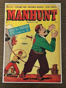 Manhunt #5 (1948). GD+. L.B. Cole-a. Red Fox by L.B. Cole.
