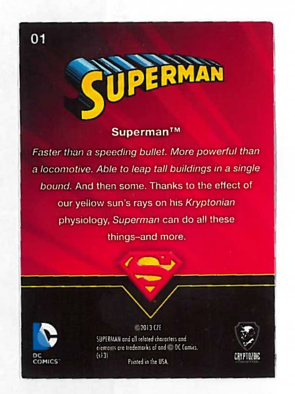 2013 Superman (Cryptozoic) card set #1-62 complete NM/MT