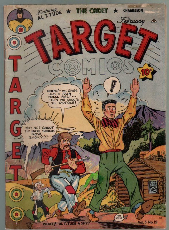 Target Vol. 3 #12 1943-Targeteers-Chameleon-The Cadet-WWII-horror-VG/FN 