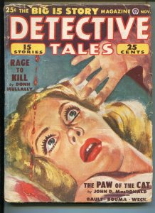 DETECTIVE TALES 11/1950-POPULAR PUBS-WEIRD MENACE-CRIME-PULP-HARD BOILED-vg