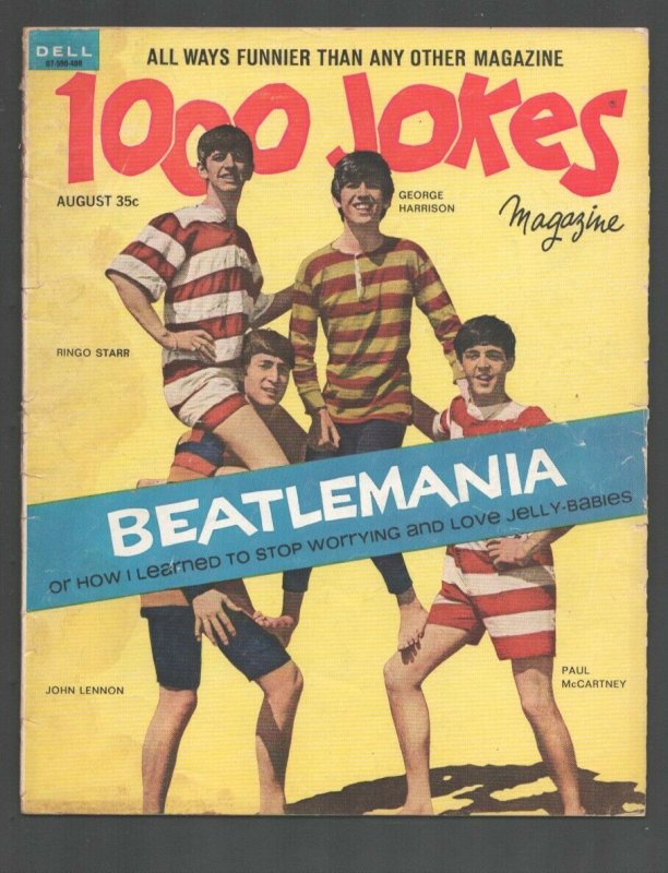 1000 Jokes #110 6/1964-Dell-early Beatles cover & cartoon strip-John Dempsey-...