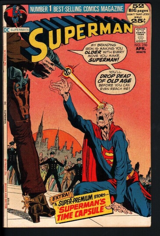 SUPERMAN #250-1972-HIGH GRADE-NEAL ADAMS COVER-HIGH GRADE