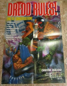 1991 JUDGE DREDD RULES 13.5x20 Fleetway Comic Promo Poster VF 8.0 Simon Bisley