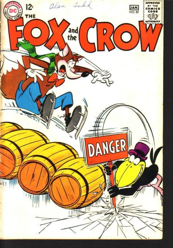 FOX AND CROW #89 CRAZY ICE SKATING COVER  DC  1965 VG