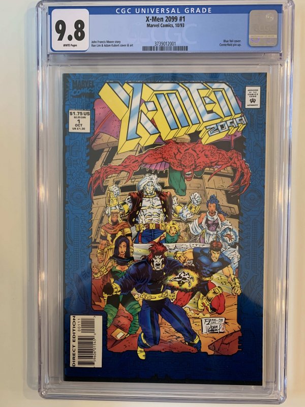 X-Men 2099 #1 CGC 9.8 White Pages 1993- Blue Foil Centerfold pin-up