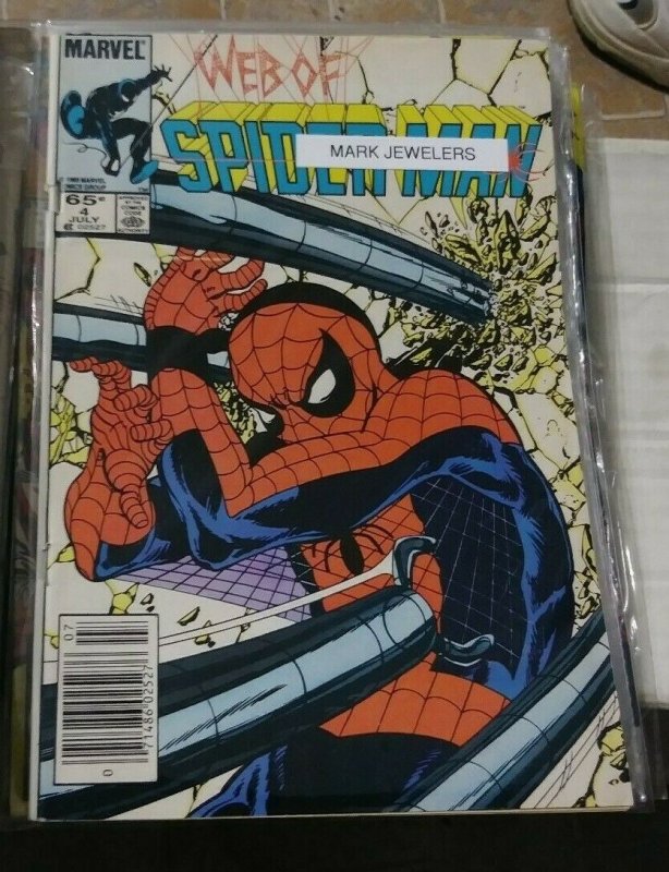 Web of spider-man # 4 1985 marvel mark jewelers variant doctor octopus low grade