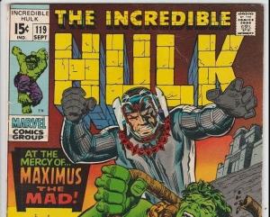 Incredible Hulk #119 strict FN/VF+ 7.5 High-Grade    Appearance - The Inhumans