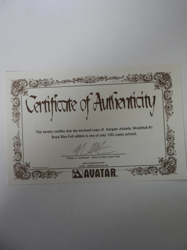 Stargate Atlantis: Wraithfall #1 Royal Blue Foil edition ltd 100 copies NM-