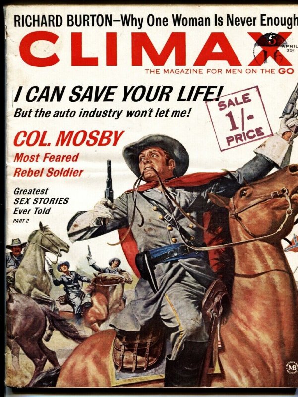 Climax Magazine April 1963-Col. Mosby-Richard Burton-Willie Mosconi