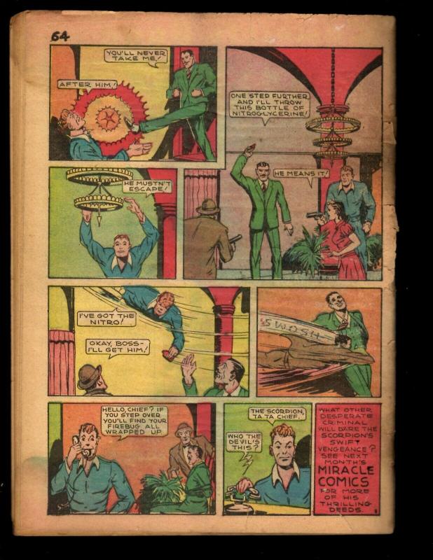 Miracle Comics # 4 No Cover Golden Age Hillman Comic Book SKy Wizard Prophet NE1