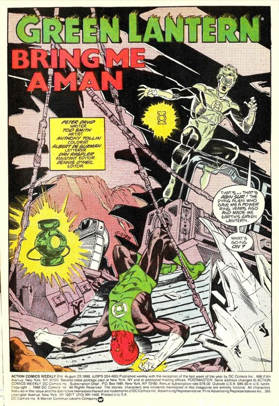 ACTION COMICS WEEKLY #416 (Aug1988) 8.0 VF  52 pgs! GREEN LANTERN & 5 more tales