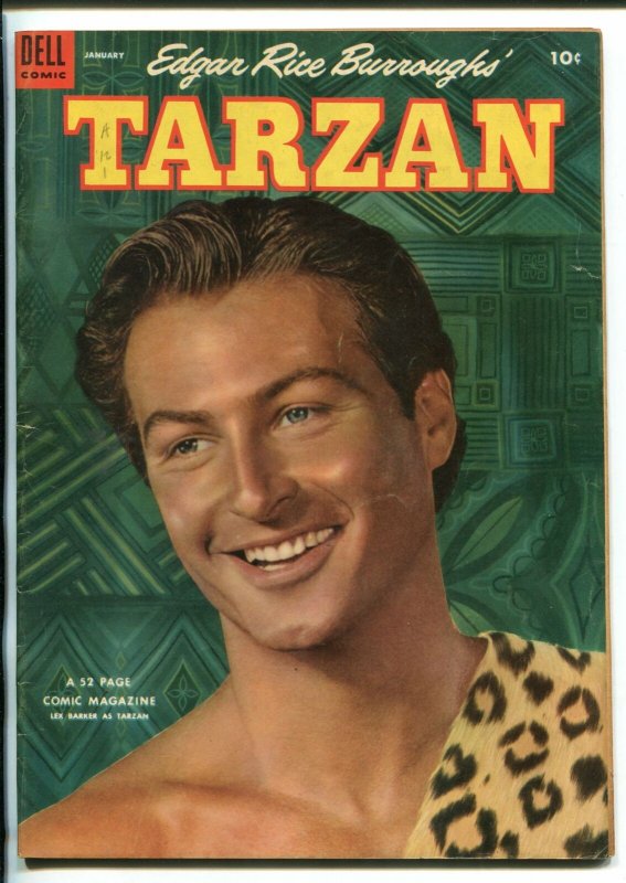 TARZAN #52 -1954-DELL-BURROUGHS-MARSH-LEX BARKER PHOTO COVER-fn