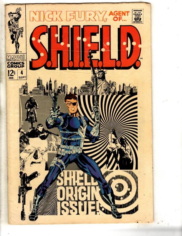 Nick Fury Agent Of Shield # 4 VF Marvel Comic Book Nick Fury Jim Steranko J314
