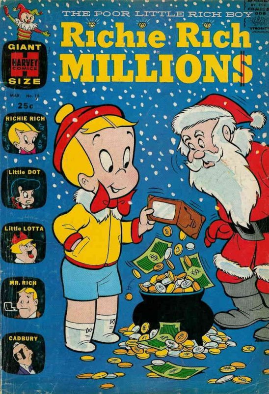 Richie Rich Millions #16 FAIR ; Harvey | low grade comic All Ages 1966 Christmas