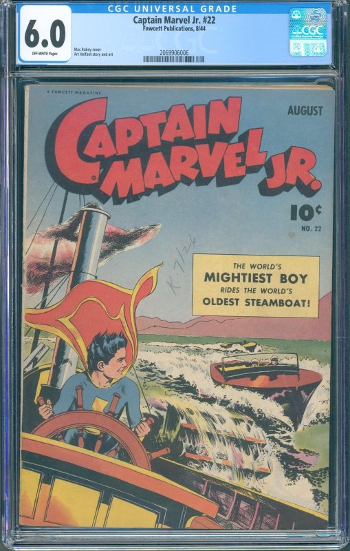 Captain Marvel Jr. #22 (Aug 1944, Fawcett) CGC 6.0