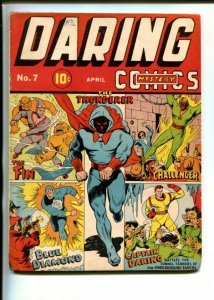 Daring Mystery #7-Blue Diamond-Captain Daring-Fin- Challenger TIMELY-glue VG