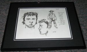 Andy Kubert 2001 Dawg Origins Framed Sketch Official Reproduction