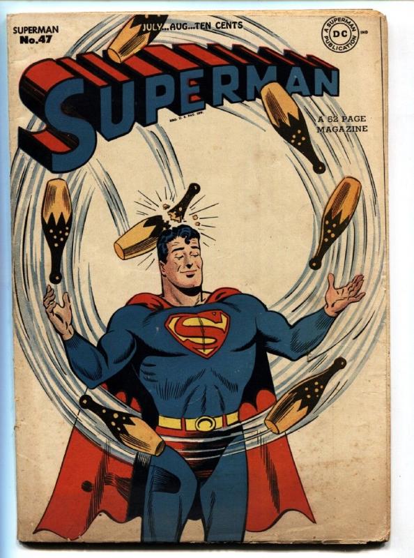 SUPERMAN #47-1947-Bowling cover-Golden-Age comic book DC