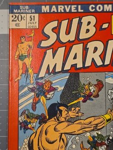 Sub-Mariner #51 Prince Vs Prince -Namor Battles BYRRAH (Marvel Comics July 1972)