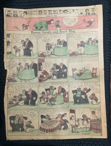 1924 Aug 31 BARNEY GOOGLE & SPARK PLUG 15x20 Full Sunday Comic Page GD 2.0