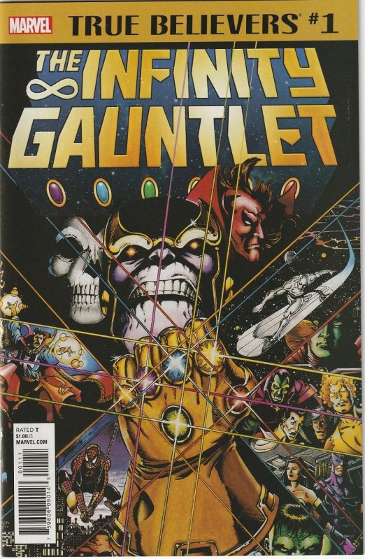 TRUE BELIEVERS INFINITY GAUNTLET # 1 (2018)