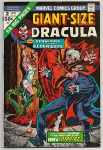 GIANT-SIZE DRACULA #2, VG+, Vampire, Elder Gods, Don Heck, Bondage, 1974