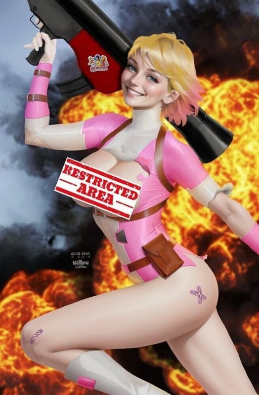 GWENPOOL Cosplay 7 Book Set Bear Claw Studios Bear Babes Deadpool Tatt & More