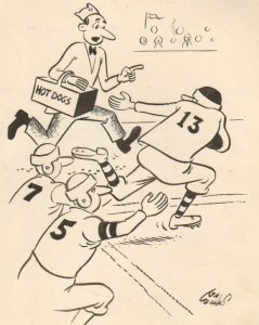 Football / Hotdog Gag - 1960 Humorama art by Jim Williams