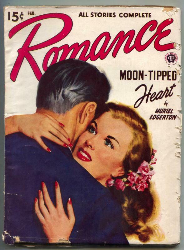 Romance Pulp February 1948- Moon-Tipped Heart VG