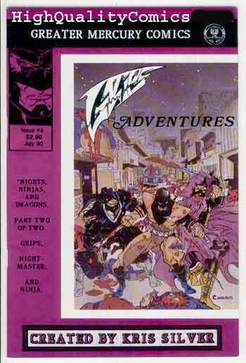 GRIPS ADVENTURES #4, NM, Ninjas,1990, Guns, Blood, Gore, Indy