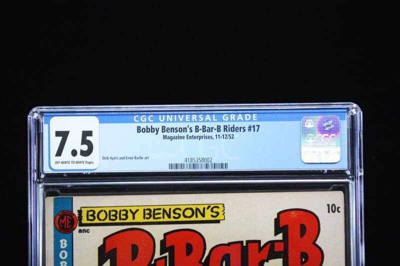 Bobby Benson's B-Bar-B Rider #17 - Dick Ayers + Ernie Bache Art (CGC 7.5) 1952