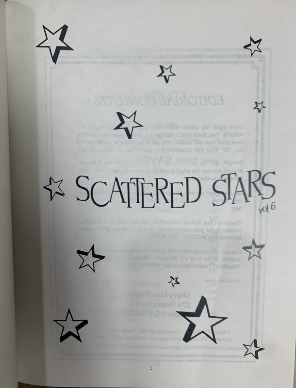 SCATTERED STARS #6 (STAR TREK FANZINE) - KIRK/SPOCK LGBTQ - HTF GAY EROTICA