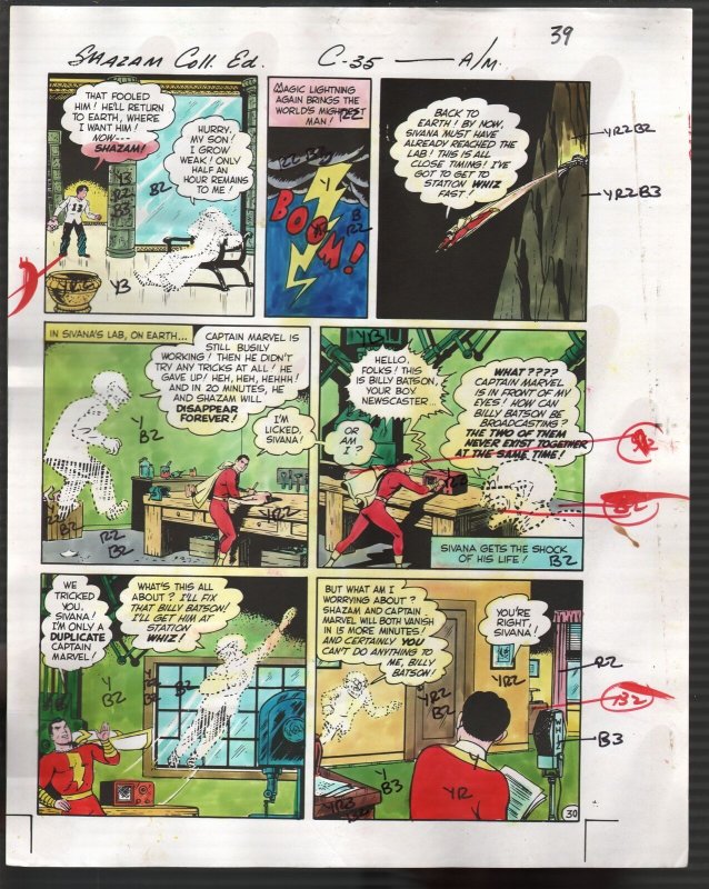 Hand Painted Color Guide-Capt Marvel-Shazam-C35-1975-DC-page 39-Batson-VG/FN