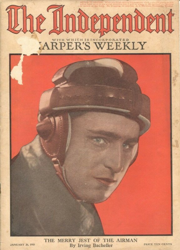 The Independent 1/26/1918-WWI issue 100+ years old-incorporates Harper's Week...