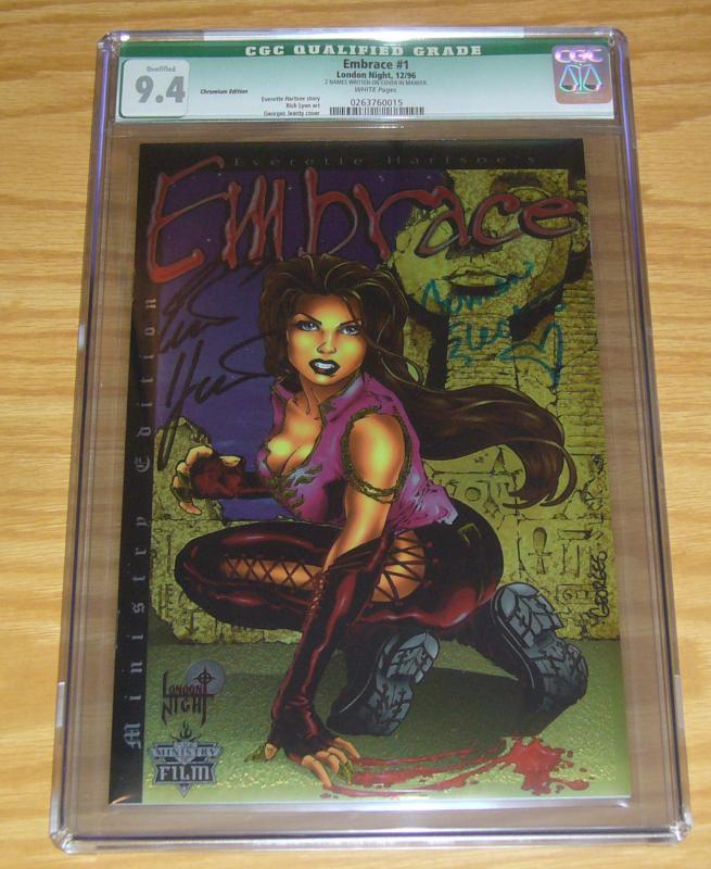 Embrace #1 CGC 9.4 chromium edition signed by CARMEN ELECTRA w/COA ministry ed. 