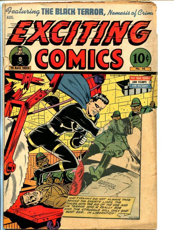 Exciting #40 1945-Nedor-Black Terror-Alex Schomburg-American Eagle-P/FR