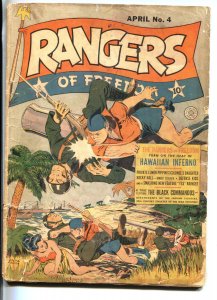 RANGERS #4 1942-FICTION HOUSE- WWII comic book-Rare Golden-Age