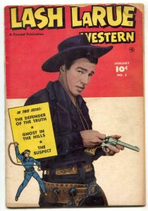 Lash LaRue Western #3 1950-Fawcett-B-Western film star-photo covers-G