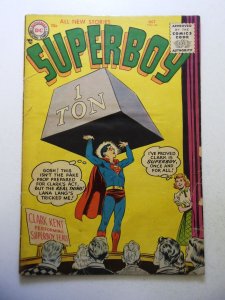 Superboy #44 GD+ Cond cover detached at 1 staple, 2 cumulative spine split