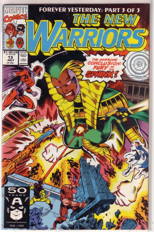 New Warriors (vol. 1, 1990) #13 VF/NM (Forever Yesterday 3) Nicieza/Bagley